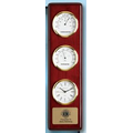 Piano Finish Executive Series Clock w/ Thermometer & Barometer